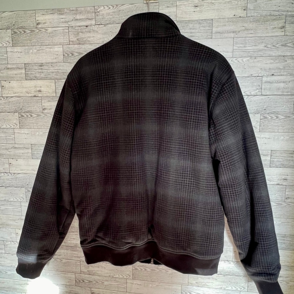 Denver Hayes Jacket Mens Medium Fleece Lined Black/Gray Checkered Full Zip Warm - Picture 4 of 10